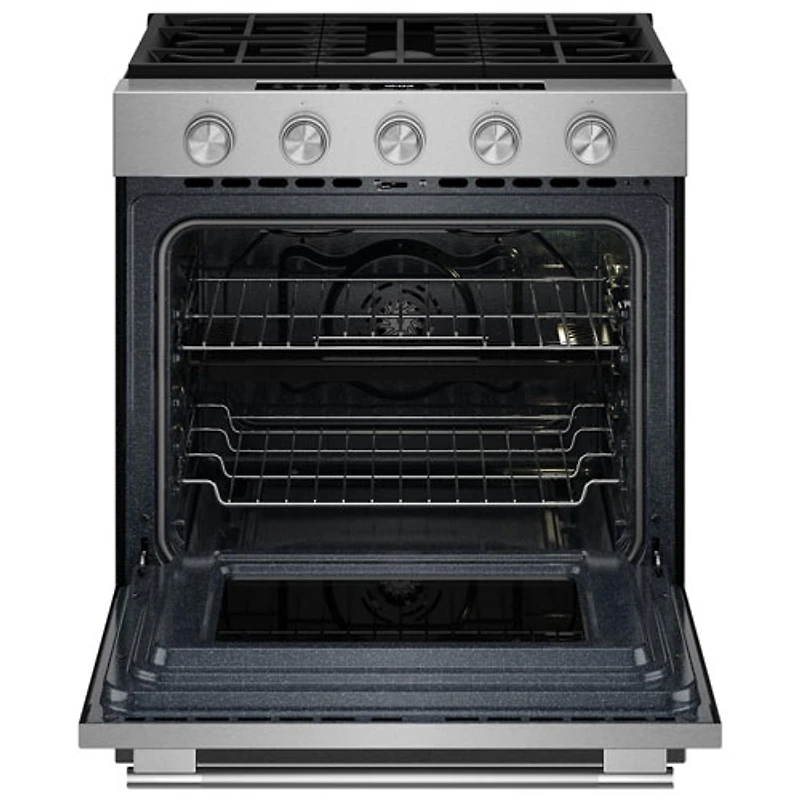 KitchenAid 30" 5.0 Cu. Ft. True Convection 5-Burner Slide-In Gas Air Fry Range (KSGS530SPS) - Stainless