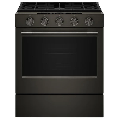 Cuisinière à gaz encastrable à 5 brûleurs avec convection véritable et friture à air chaud 5 pi³ 30 po de KitchenAid (KSGS530SBE) - Fonte noire