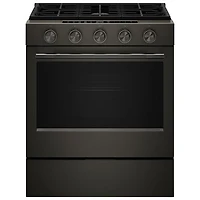 Cuisinière à gaz encastrable à 5 brûleurs avec convection véritable et friture à air chaud 5 pi³ 30 po de KitchenAid (KSGS530SBE) - Fonte noire