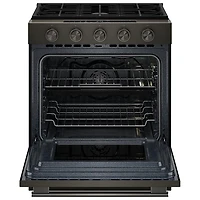 Cuisinière à gaz encastrable à 5 brûleurs avec convection véritable et friture à air chaud 5 pi³ 30 po de KitchenAid (KSGS530SBE) - Fonte noire