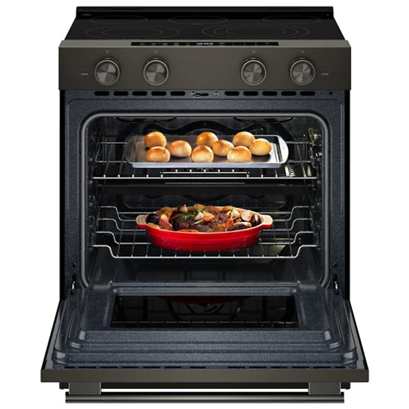 Cuisinière électrique encastrable à 5 éléments avec convection véritable et friture à air chaud 5,3 pi³ 30 po de KitchenAid (YKSES530SBE) - Fonte noire