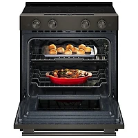 Cuisinière électrique encastrable à 5 éléments avec convection véritable et friture à air chaud 5,3 pi³ 30 po de KitchenAid (YKSES530SBE) - Fonte noire