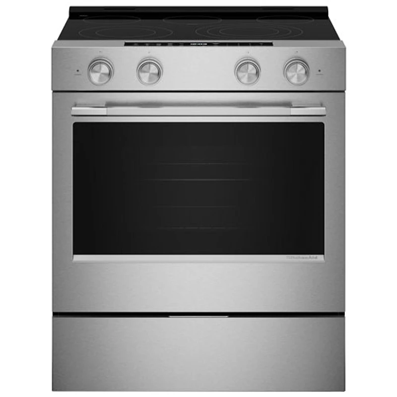 Cuisinière électrique encastrable avec ventilateur à convection et friture à air chaud 5,3 pi³ 30 po de KitchenAid (YKSES330SPS) - Fini en acier inoxydable PrintShield