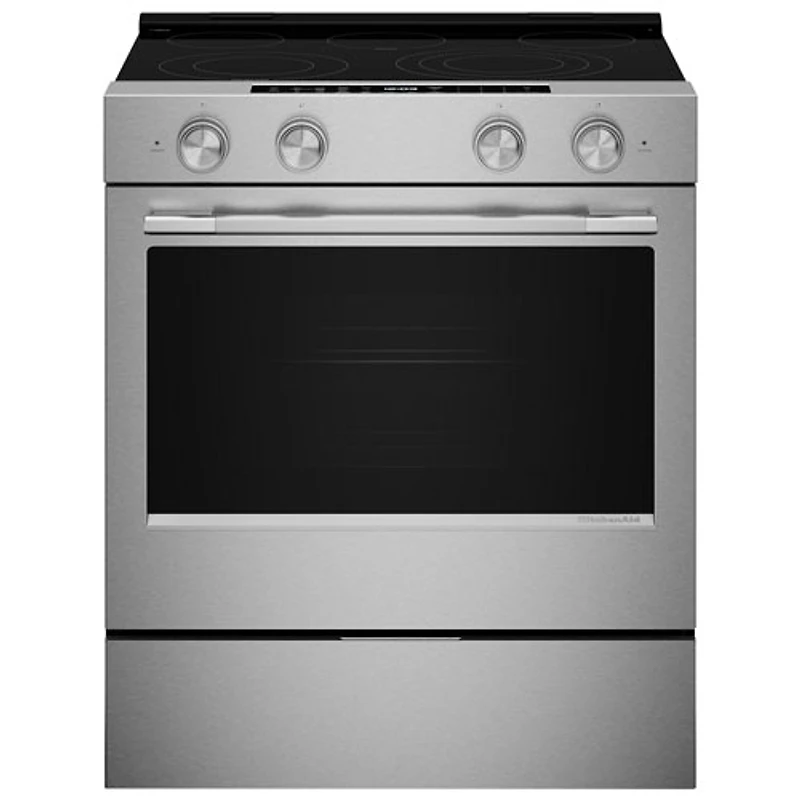 KitchenAid 30" 5.3 Cu Ft True Convection Slide-In Electric Air Fry Range (YKSES530SPS) -Fingerprint Resistant Stainless