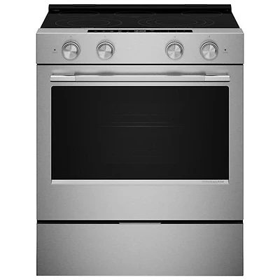 KitchenAid 30" 5.3 Cu Ft True Convection Slide-In Electric Air Fry Range (YKSES530SPS) -Fingerprint Resistant Stainless