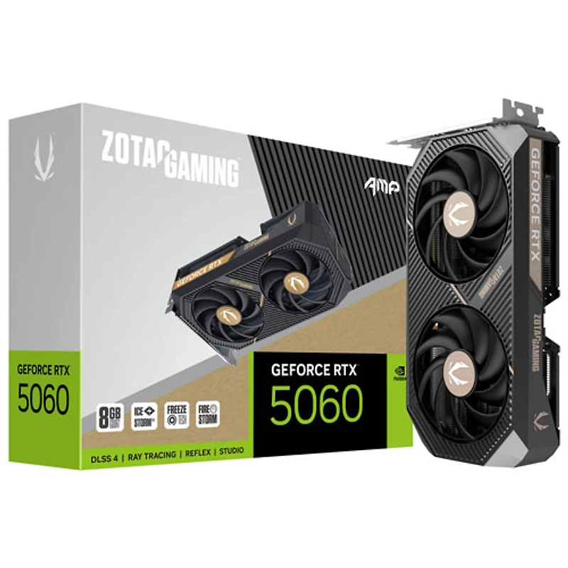 Carte graphique de jeu GeForce RTX 5060 AMP 8 Go GDDR7 de ZOTAC