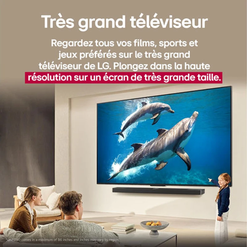 Téléviseur intelligent mini-DEL HDR UHD 4K QNED evo AI QNED92 de 75 po série QNED92 de LG (75QNED92AUA) - 2025
