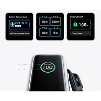 Anker Prime 25000 mAh 165W Multiport Power Bank with Smart Display - Silver