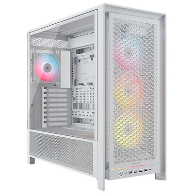 Tour d'ordinateur mi-hauteur ATX 5000D ARGB de Corsair - Blanc