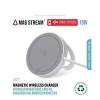 LBT Qi2 15W Magnetic Wireless Charger with Kickstand - Grey
