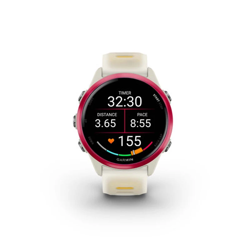 Montre intelligente Bluetooth de 42 mm Forerunner 570 de Garmin pour la course - Os translucide/Mangue