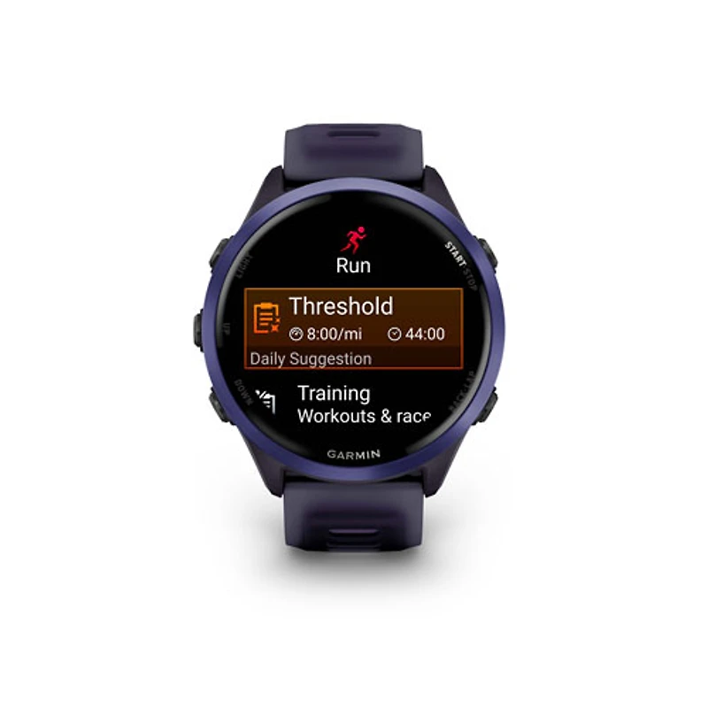 Montre intelligente Bluetooth de 47 mm Forerunner 570 de Garmin pour la course - Violet translucide/Indigo