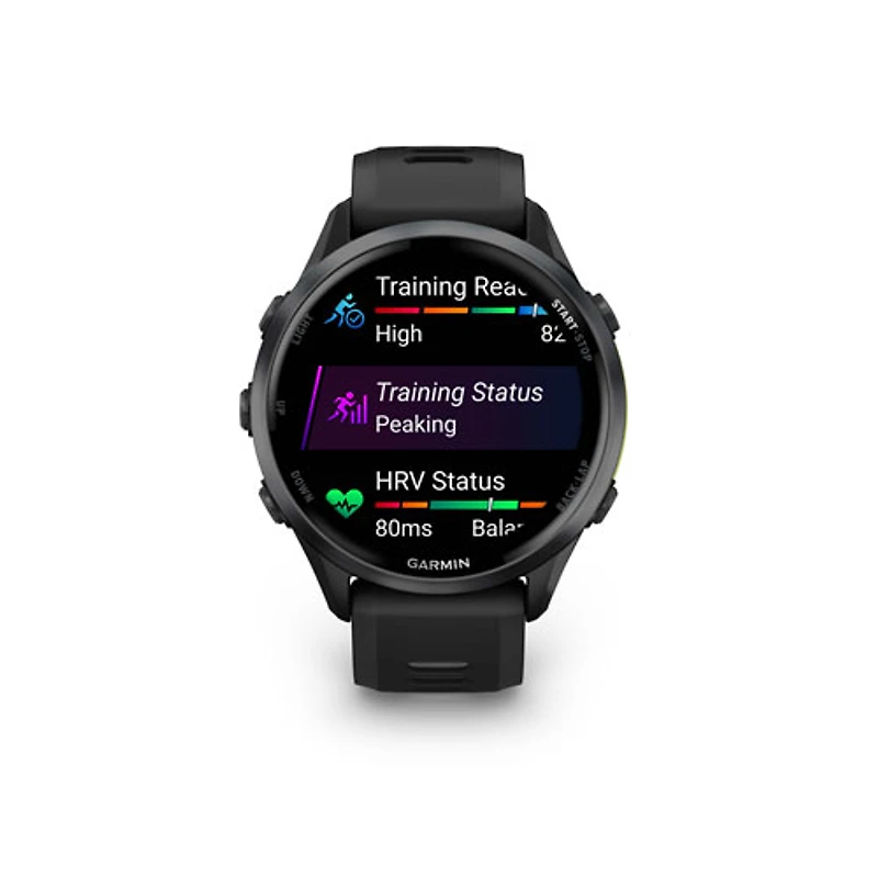 Montre intelligente Bluetooth de 47 mm Forerunner 970 de Garmin pour la course - Noir/Noir titane