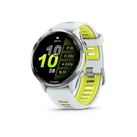 Montre intelligente Bluetooth de 47 mm Forerunner 970 de Garmin pour la course - Blanc/Jaune vif translucide