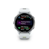 Montre intelligente Bluetooth de 47 mm Forerunner 970 de Garmin pour la course - Blanc/Jaune vif translucide