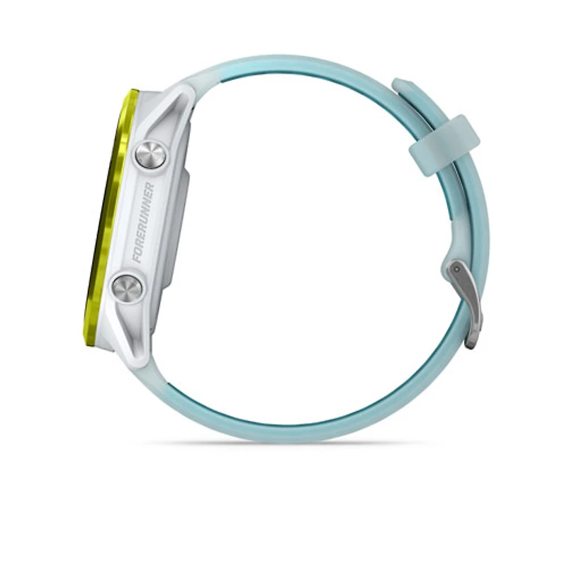 Montre intelligente Bluetooth de 47 mm Forerunner 570 de Garmin pour la course - Blanc translucide/Turquoise