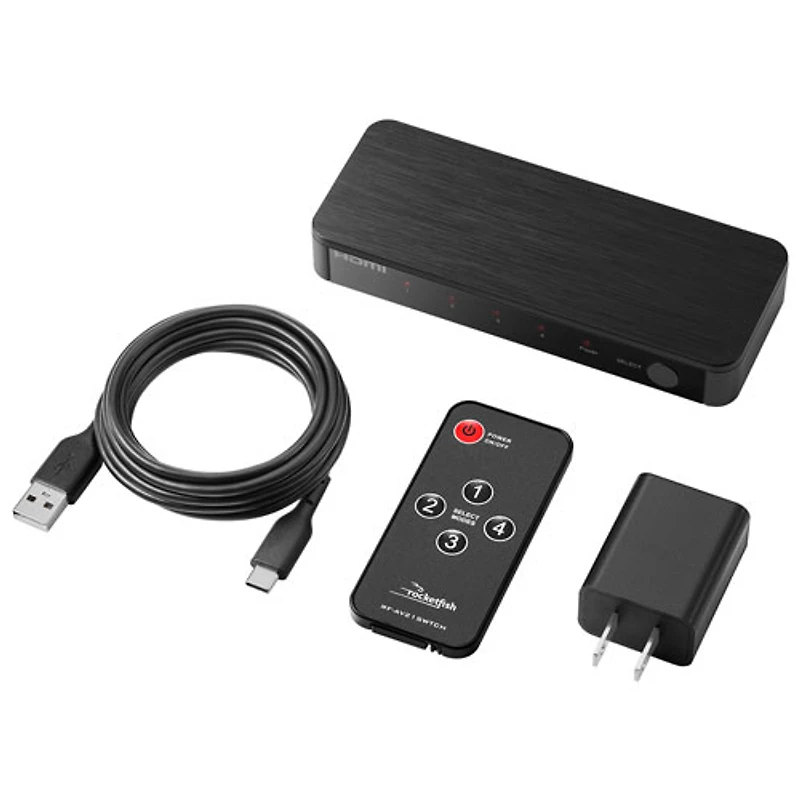 Commutateur HDMI UHD 8K à 4 ports de Rocketfish - Noir - Exclusivité Best Buy