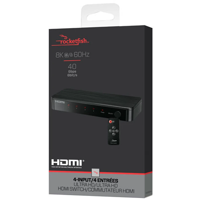 Commutateur HDMI UHD 8K à 4 ports de Rocketfish - Noir - Exclusivité Best Buy