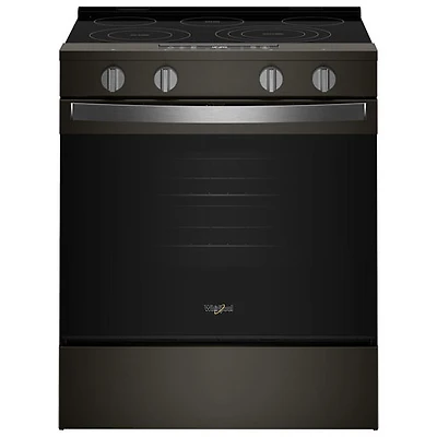 Whirlpool 30" 5.3 Cu Ft Fan Convection Slide-In Electric Air Fry Range (YWSES5030SV) -Black-on-Stainless