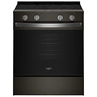 Whirlpool 30" 5.3 Cu Ft Fan Convection Slide-In Electric Air Fry Range (YWSES5030SV) -Black-on-Stainless