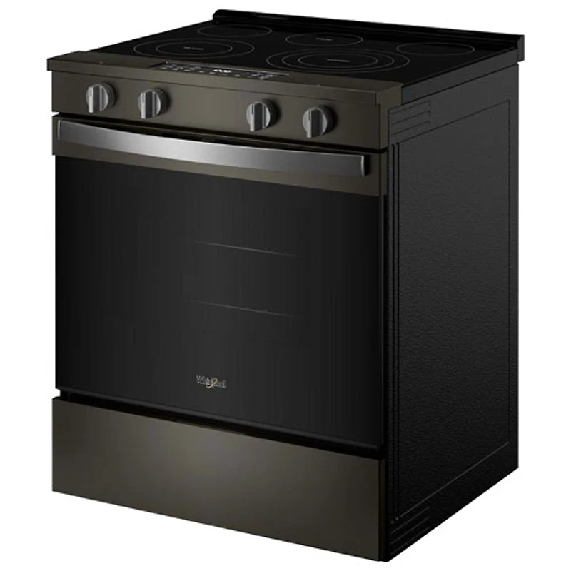 Whirlpool 30" 5.3 Cu Ft Fan Convection Slide-In Electric Air Fry Range (YWSES5030SV) -Black-on-Stainless