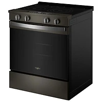 Whirlpool 30" 5.3 Cu Ft Fan Convection Slide-In Electric Air Fry Range (YWSES5030SV) -Black-on-Stainless