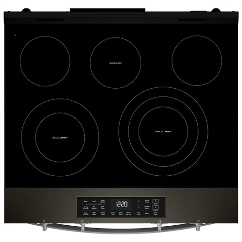 Whirlpool 30" 5.3 Cu Ft Fan Convection Slide-In Electric Air Fry Range (YWSES5030SV) -Black-on-Stainless