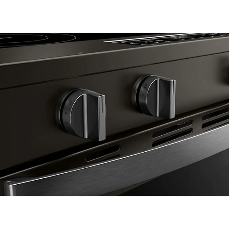 Whirlpool 30" 5.3 Cu Ft Fan Convection Slide-In Electric Air Fry Range (YWSES5030SV) -Black-on-Stainless