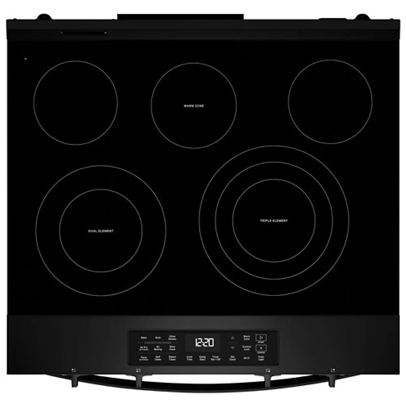 Cuisinière électrique encastrable à 5 éléments avec ventilateur à convection et friture à l'air 5,3 pi³ 30 po de Whirlpool (YWSES5030SB) - Noir