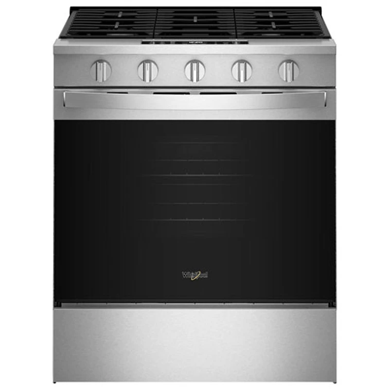 Whirlpool 30" 5.0 Cu. Ft. Fan Convection 5-Burner Slide-In Gas Range (WSGS5030SZ) - Stainless Steel
