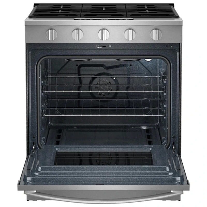 Whirlpool 30" 5.0 Cu. Ft. Fan Convection 5-Burner Slide-In Gas Range (WSGS5030SZ) - Stainless Steel
