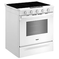 Cuisinière à gaz encastrable à 5 brûleurs avec convection à ventilateur 5 pi³ 30 po de Whirlpool (WSGS5030SW) - Blanc