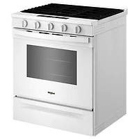 Cuisinière à gaz encastrable à 5 brûleurs avec convection à ventilateur 5 pi³ 30 po de Whirlpool (WSGS5030SW) - Blanc