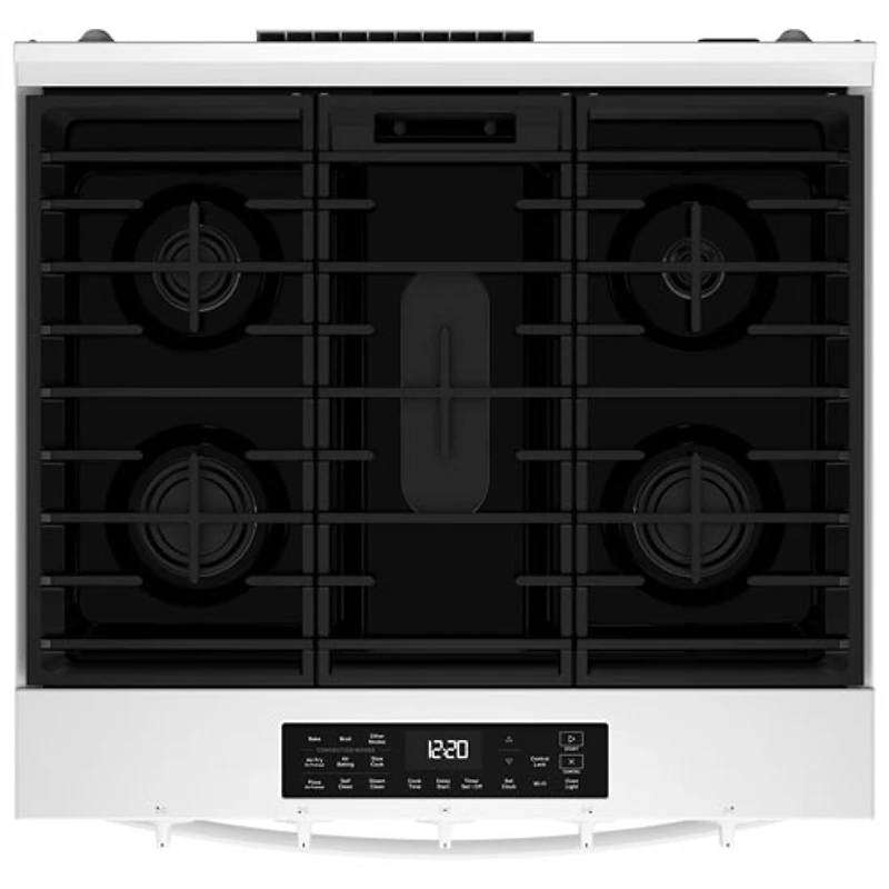 Cuisinière à gaz encastrable à 5 brûleurs avec convection à ventilateur 5 pi³ 30 po de Whirlpool (WSGS5030SW) - Blanc