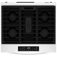 Cuisinière à gaz encastrable à 5 brûleurs avec convection à ventilateur 5 pi³ 30 po de Whirlpool (WSGS5030SW) - Blanc