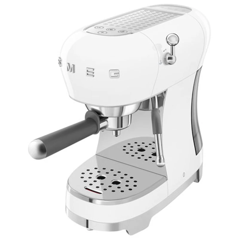 Smeg 50's Style Manual Espresso Machine with 15 Bar Pressure - White