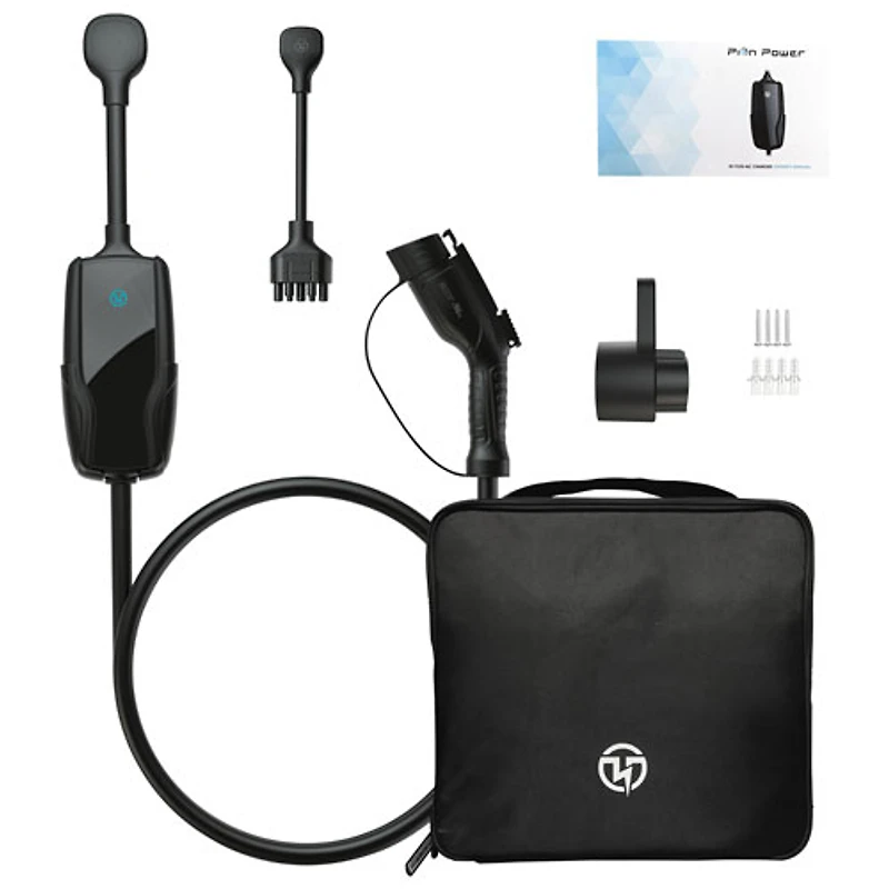 Chargeur de véhicule électrique intelligent portatif de niveau 2 de 40 A Flex-AC Elite de Pion Power - Noir
