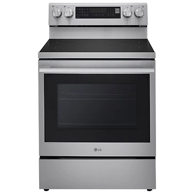 Cuisinière électrique autonome à 5 éléments avec convection véritable et friture à air chaud 6,3 pi³ 30 po de LG (LREN6325XE) - Inox