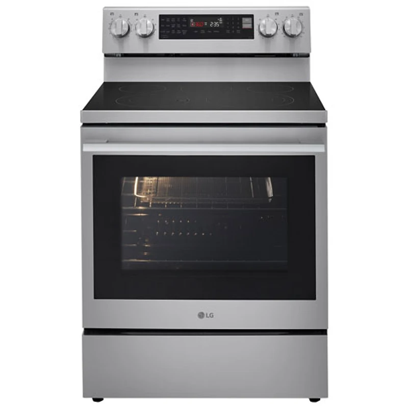 Cuisinière électrique autonome à 5 éléments avec convection véritable et friture à air chaud 6,3 pi³ 30 po de LG (LREN6325XE) - Inox