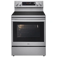 Cuisinière électrique autonome à 5 éléments avec convection véritable et friture à air chaud 6,3 pi³ 30 po de LG (LREN6325XE) - Inox