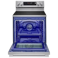 Cuisinière électrique autonome à 5 éléments avec convection véritable et friture à air chaud 6,3 pi³ 30 po de LG (LREN6325XE) - Inox