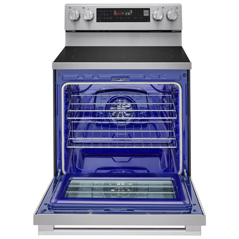Cuisinière électrique autonome à 5 éléments avec convection véritable et friture à air chaud 6,3 pi³ 30 po de LG (LREN6325XE) - Inox