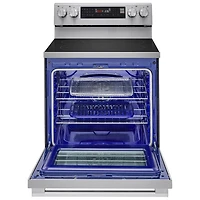 Cuisinière électrique autonome à 5 éléments avec convection véritable et friture à air chaud 6,3 pi³ 30 po de LG (LREN6325XE) - Inox