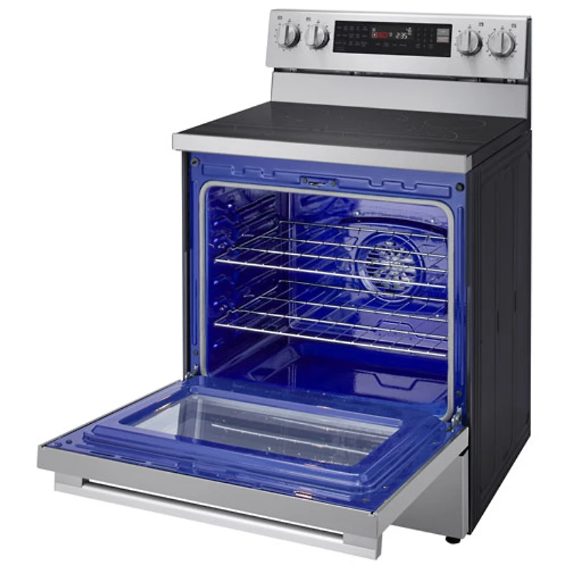 Cuisinière électrique autonome à 5 éléments avec convection véritable et friture à air chaud 6,3 pi³ 30 po de LG (LREN6325XE) - Inox