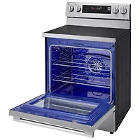 Cuisinière électrique autonome à 5 éléments avec convection véritable et friture à air chaud 6,3 pi³ 30 po de LG (LREN6325XE) - Inox