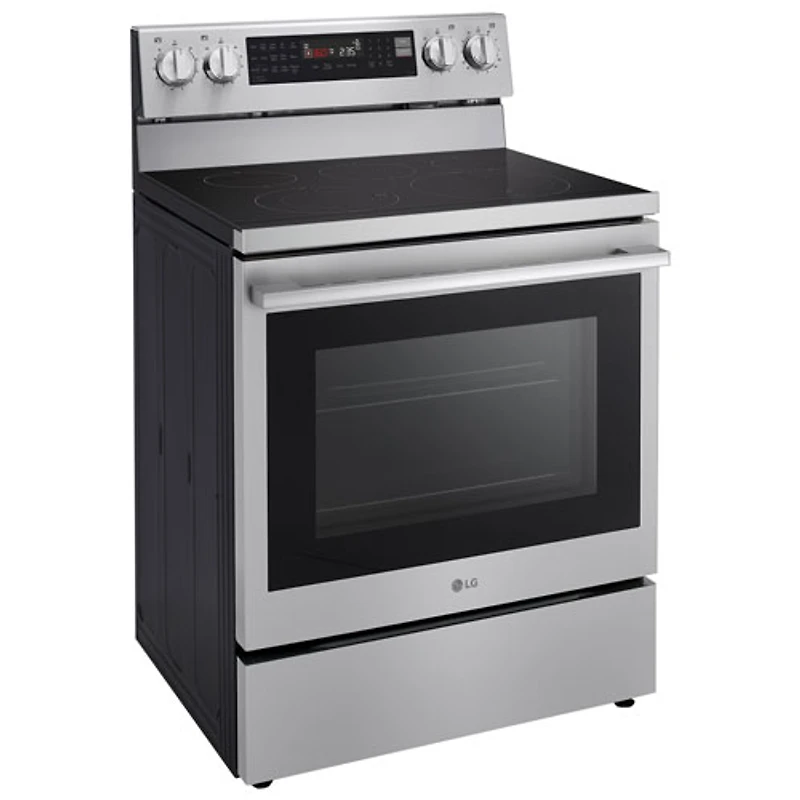 Cuisinière électrique autonome à 5 éléments avec convection véritable et friture à air chaud 6,3 pi³ 30 po de LG (LREN6325XE) - Inox