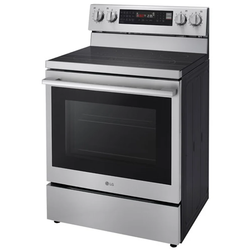 Cuisinière électrique autonome à 5 éléments avec convection véritable et friture à air chaud 6,3 pi³ 30 po de LG (LREN6325XE) - Inox