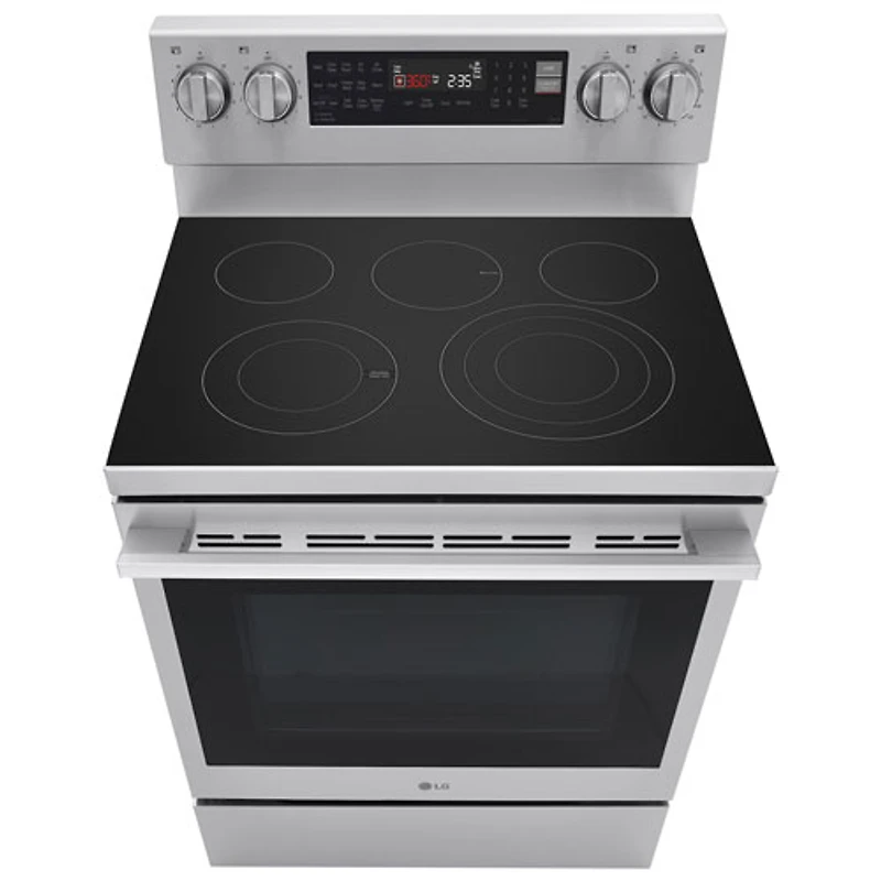 Cuisinière électrique autonome à 5 éléments avec convection véritable et friture à air chaud 6,3 pi³ 30 po de LG (LREN6325XE) - Inox