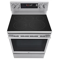 Cuisinière électrique autonome à 5 éléments avec convection véritable et friture à air chaud 6,3 pi³ 30 po de LG (LREN6325XE) - Inox
