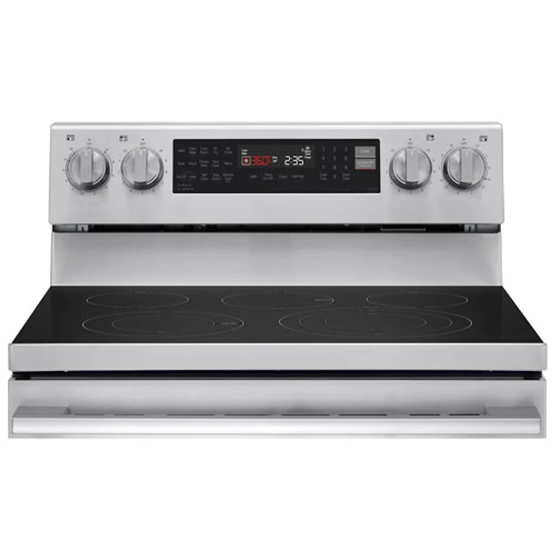 Cuisinière électrique autonome à 5 éléments avec convection véritable et friture à air chaud 6,3 pi³ 30 po de LG (LREN6325XE) - Inox